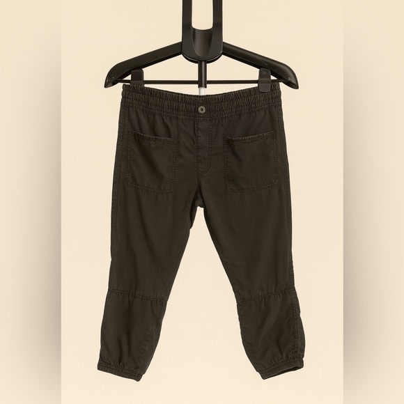 By Anthropologie Black Joggers Embroidered Medium EUC Oversized Fit - Picture 2 of 8